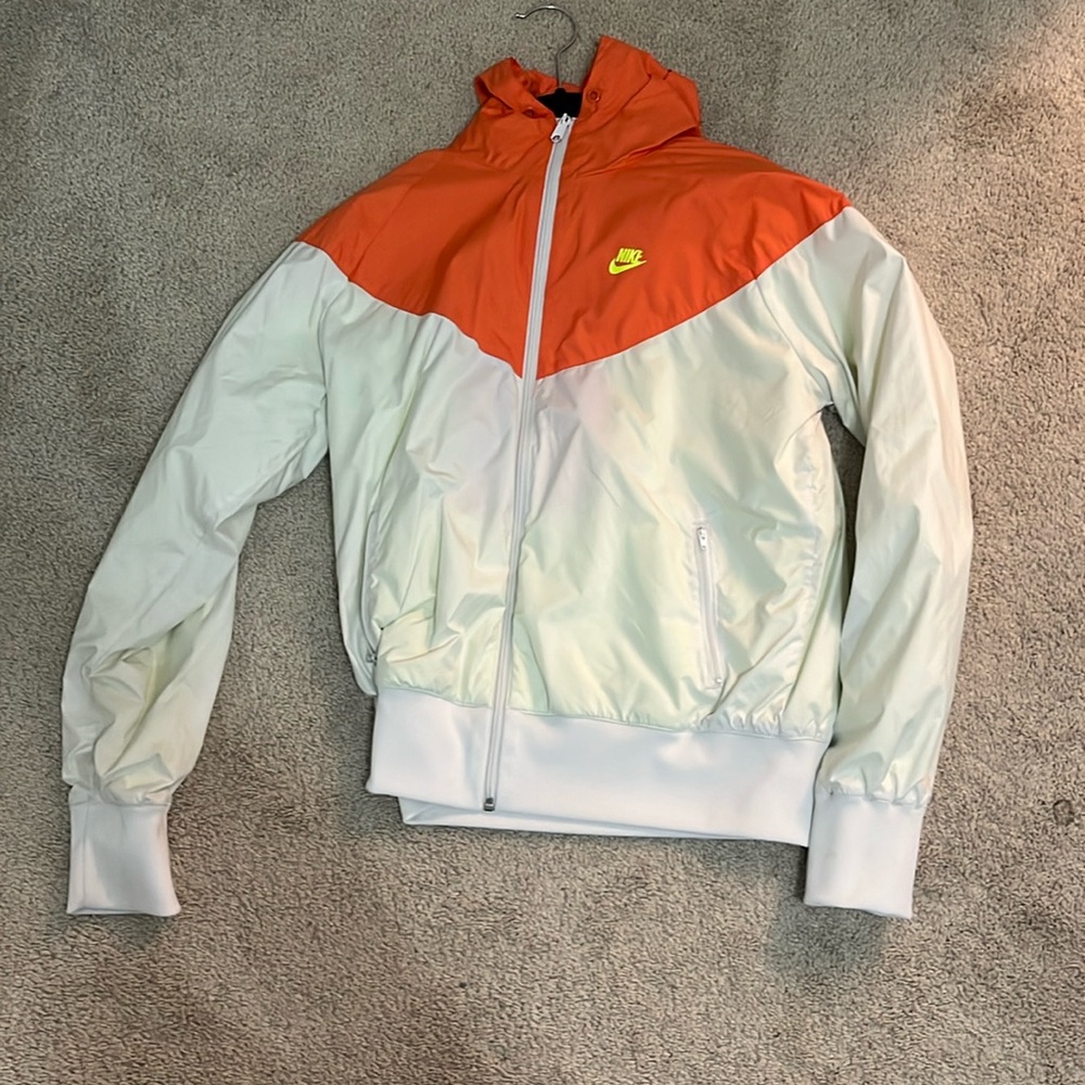 Orange and white Nike fleece